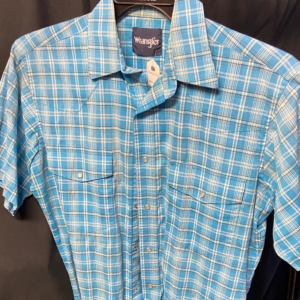 Wrangler Men's Casual Blue Checkered Shirt